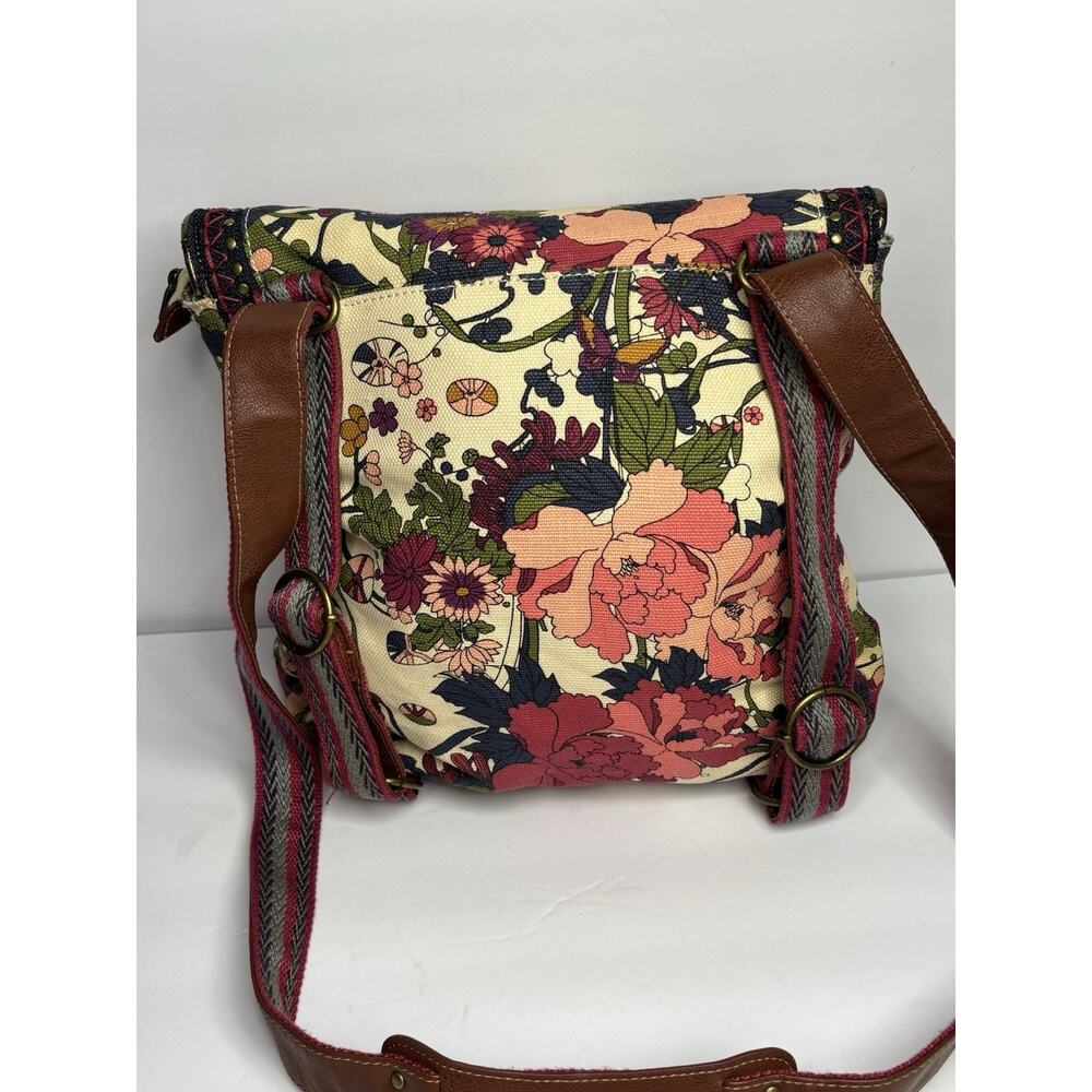 Sakroots Artist Circle Convertible Backpack Crossbody Violet Flower Power Charms - Picture 2 of 12